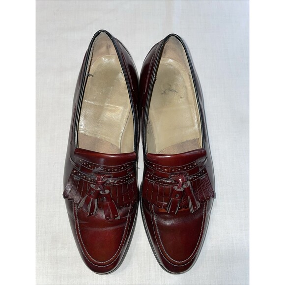 Johnston & Murphy Aristocraft Dress Loafers Mens Size 8.5 D Burgundy Leather - Picture 2 of 12